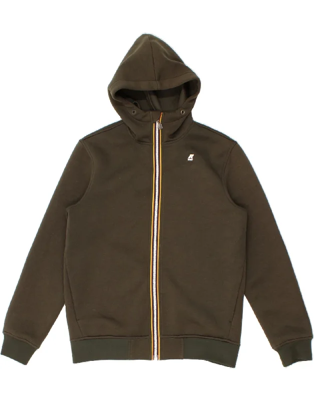 K-WAY Mens Zip Hoodie Sweater Large Green Polyester Hoodie with Contrast Stitching Detailed Premium K-WAY Mens Zip Hoodie Sweater Large Green Polyester Hoodie with Contrast Stitching Detailed Premium
