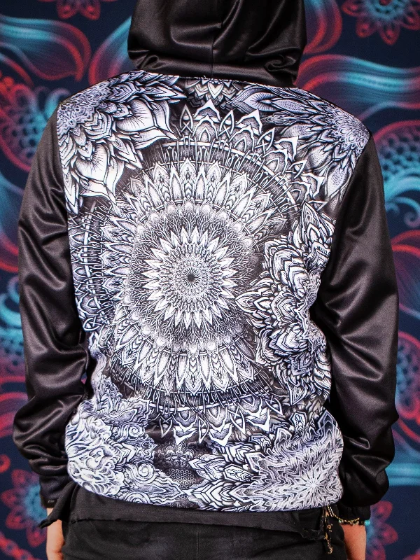 Mandala Bloom V2 Back Panel Unisex Hoodie Hoodie with Set-In Sleeves Structured Classic