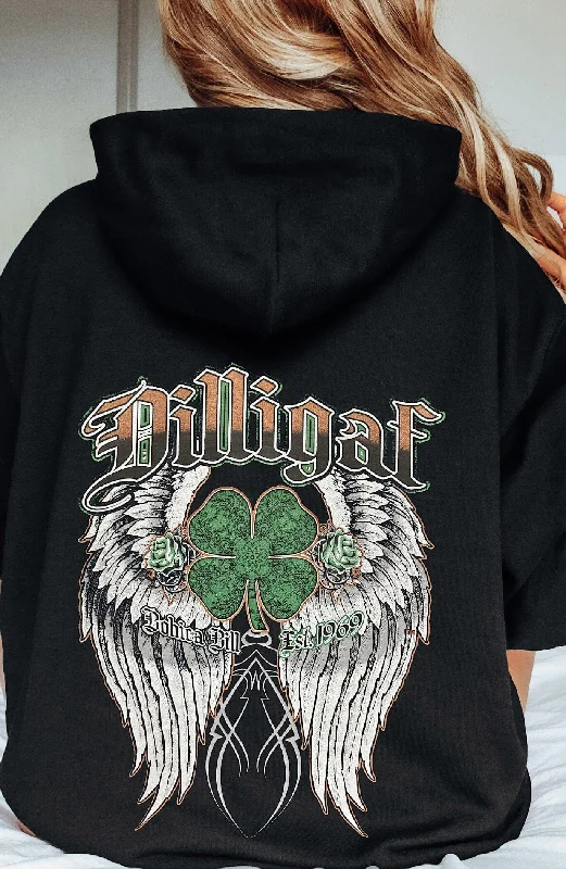Irish Luck My ASS Hoody Hoodie with Hem Contrast Bold Stylish