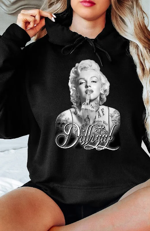 Marilyn Kiss Pullover Hoody Hoodie Dress Longline Feminine