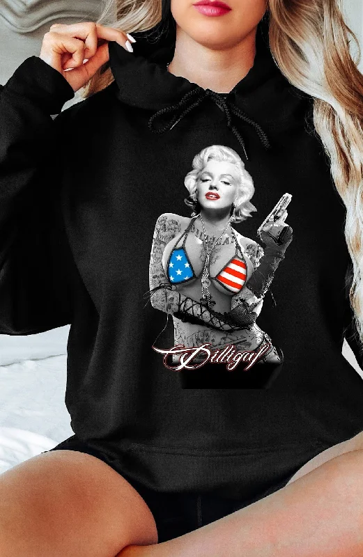 Marilyn USA Pullover Hoody Hoodie with Pocket Utility Practical