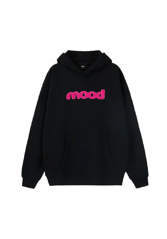 Mood Embroidered Hoodie Hoodie with Stripes Bold Sporty