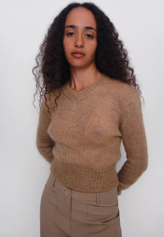 Mum Jumper - Beige Hoodie with Turtle Neck Cozy Winter