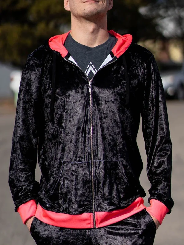Neon Crushed Velvet Unisex Zip-Up Hoodie Hoodie with Illustration Artistic Creative Neon Crushed Velvet Unisex Zip-Up Hoodie Hoodie with Illustration Artistic Creative