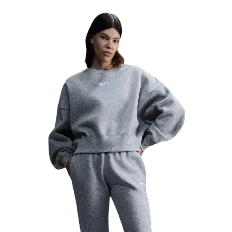 Nike Sportswear Phoenix Fleece Womens Over-Oversized Crew-Neck Sweatshirt Hoodie with Hem Raw Edge Edgy Unfinished Nike Sportswear Phoenix Fleece Womens Over-Oversized Crew-Neck Sweatshirt Hoodie with Hem Raw Edge Edgy Unfinished