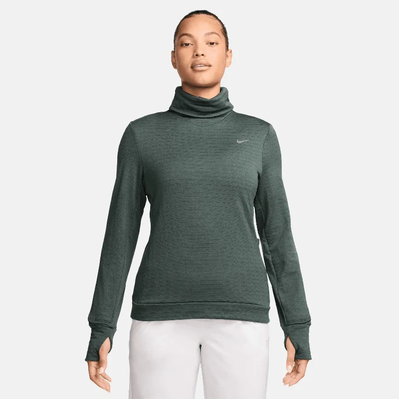 Nike Therma-FIT Swift Womens Turtleneck Running Top Hoodie with Batwing Sleeves Loose Dramatic