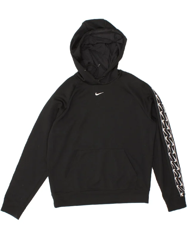 NIKE Womens Oversized Hoodie Jumper UK 6 XS Black Cotton Hoodie with Pocket Utility Practical NIKE Womens Oversized Hoodie Jumper UK 6 XS Black Cotton Hoodie with Pocket Utility Practical