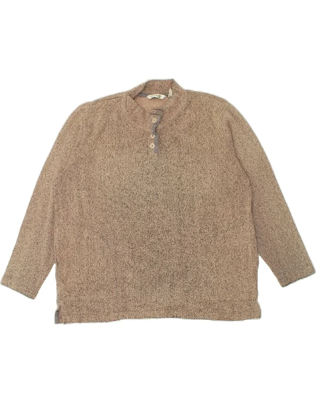 ORVIS Womens Oversized Button Neck Sweatshirt Jumper UK 16 Large Beige Hoodie with Drawstring Waist Adjustable Fitted ORVIS Womens Oversized Button Neck Sweatshirt Jumper UK 16 Large Beige Hoodie with Drawstring Waist Adjustable Fitted