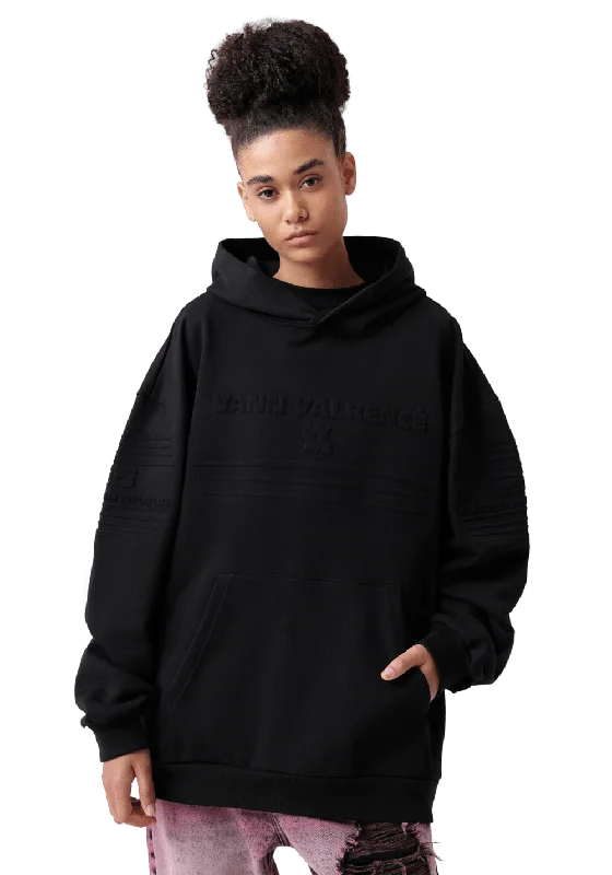 Oversized Wide Shoulder Hoodie Hoodie with Hem Drawcord Adjustable Customizable