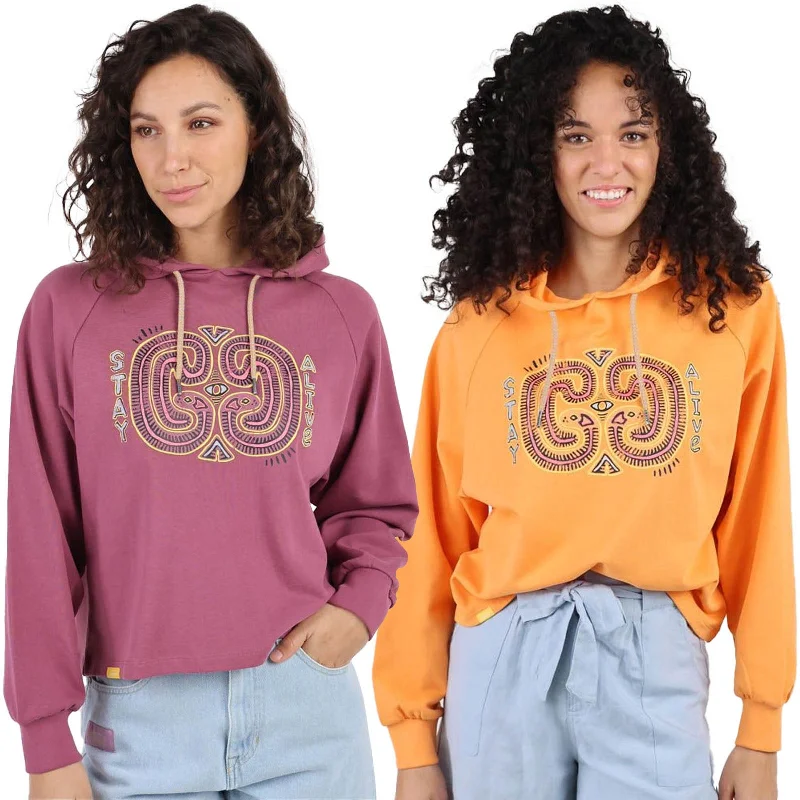 OXBOW Womens Sargas Printed Hoodie Hoodie Dress Longline Feminine