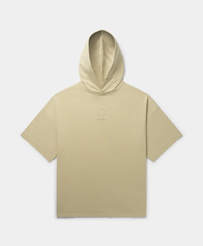 Pelican Beige Faya Pillars Hoodie Hoodie with Velcro Closure Adjustable Secure