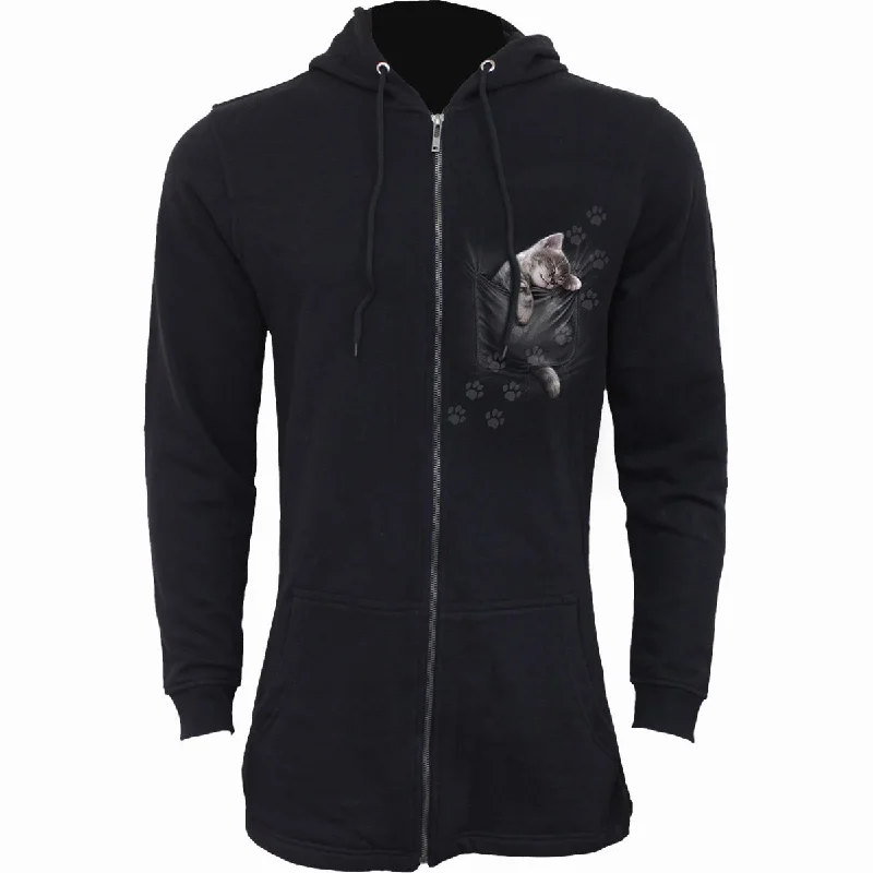 POCKET KITTEN - Ladies Fish Tail Full Zip Hoody - Zip Sleeve Hoodie with Contrast Stitching Detailed Premium POCKET KITTEN - Ladies Fish Tail Full Zip Hoody - Zip Sleeve Hoodie with Contrast Stitching Detailed Premium