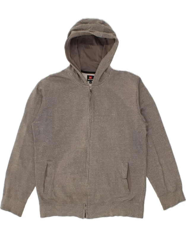QUIKSILVER Mens Zip Hoodie Sweater Large Grey Flecked Cotton Hoodie with Metallic Shiny Futuristic QUIKSILVER Mens Zip Hoodie Sweater Large Grey Flecked Cotton Hoodie with Metallic Shiny Futuristic