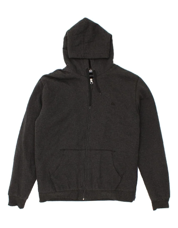 QUIKSILVER Mens Zip Hoodie Sweater XL Grey Flecked Cotton Hoodie with Crew Neck Simple Timeless QUIKSILVER Mens Zip Hoodie Sweater XL Grey Flecked Cotton Hoodie with Crew Neck Simple Timeless
