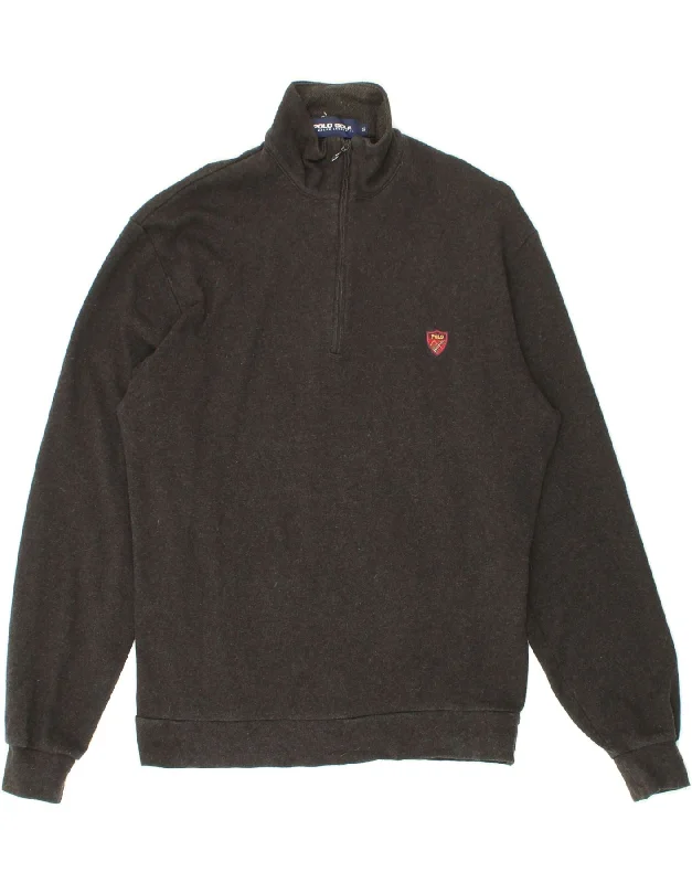 RALPH LAUREN Mens Zip Neck Sweatshirt Jumper Small Grey Cotton Cotton Hoodie Fleece Lining Warmth RALPH LAUREN Mens Zip Neck Sweatshirt Jumper Small Grey Cotton Cotton Hoodie Fleece Lining Warmth