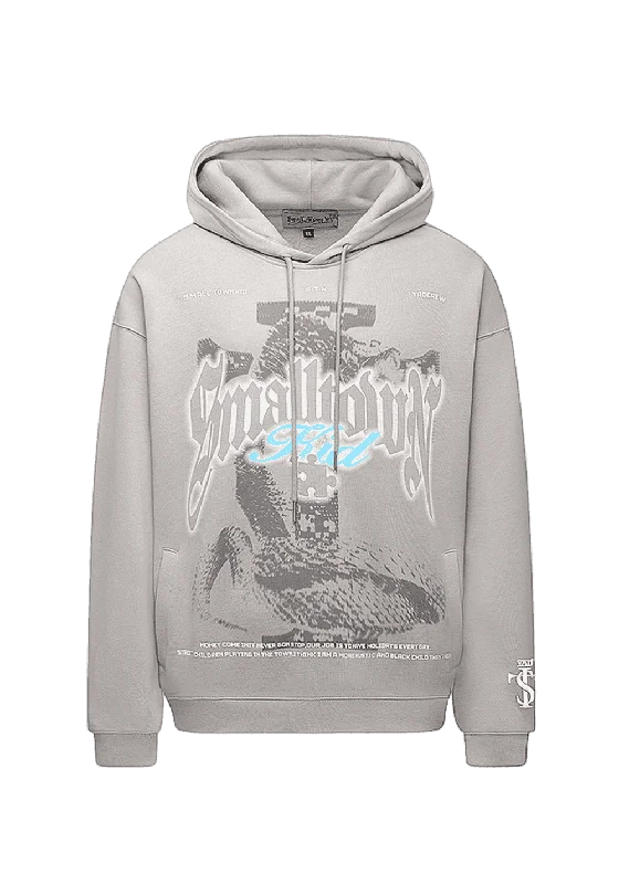 Retro Anaconda Print Hoodie Hoodie with Exposed Zipper Edgy Industrial