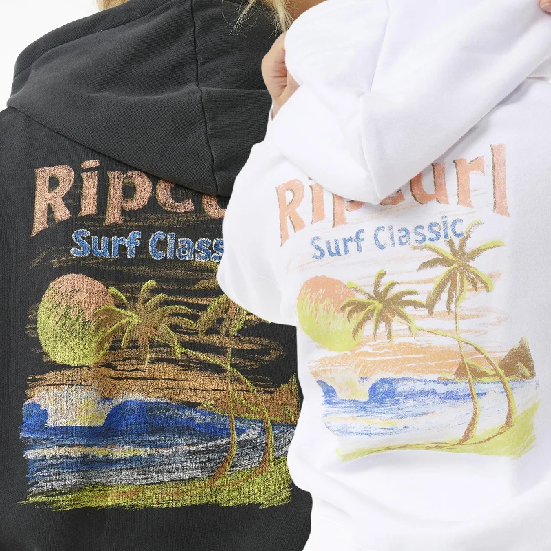 Rip Curl Womens High Tide Scenic Relaxed Fit Full Zip Jacket Hoodie with Button Placket Classic Preppy Rip Curl Womens High Tide Scenic Relaxed Fit Full Zip Jacket Hoodie with Button Placket Classic Preppy