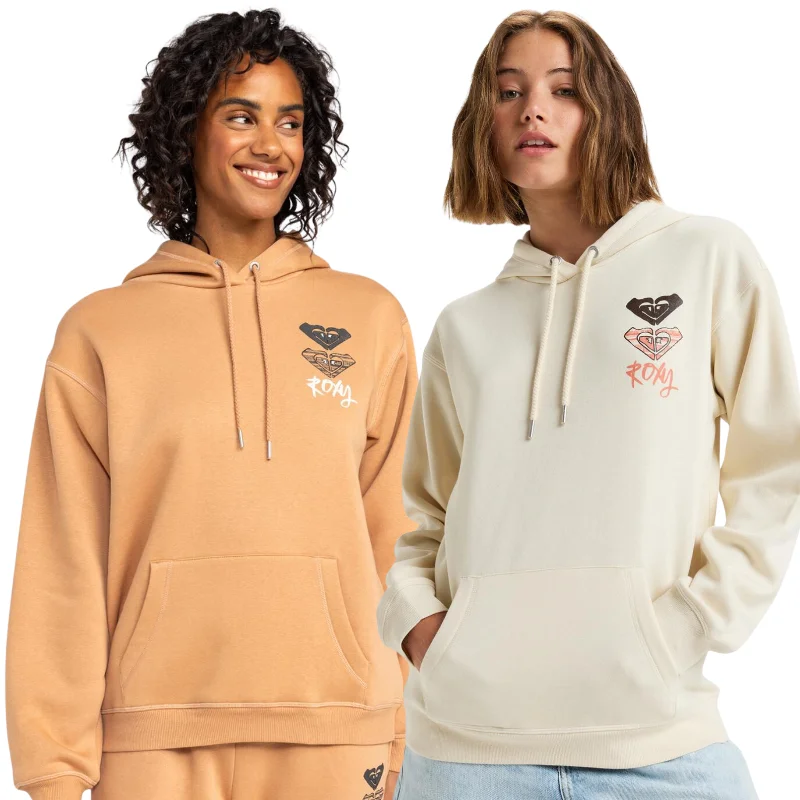 Roxy Womens Surf Stoked Pullover Hoodie Hoodie with Metallic Shiny Futuristic
