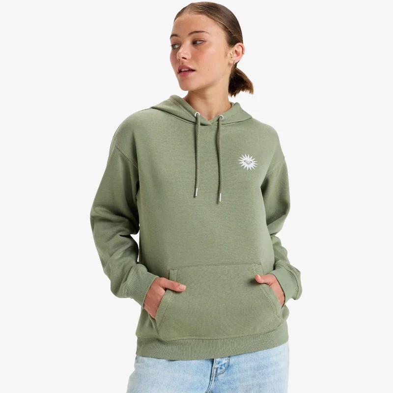 Roxy Womens Surf Stoked Pullover Jumper Hoodie with Slit Hem Functional Movement