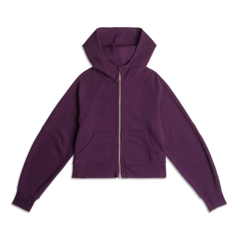 Scuba Oversized Full Zip - Resale Hoodie with Hem Lace Feminine Delicate