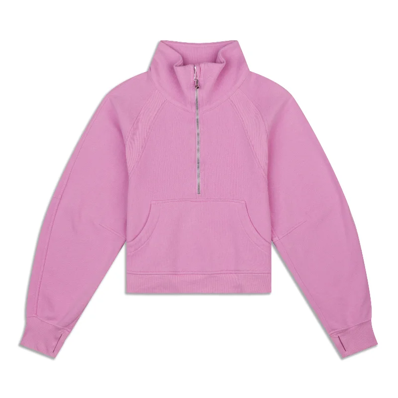 Scuba Oversized Funnel Neck - Resale Hoodie with Frayed Bohemian Relaxed