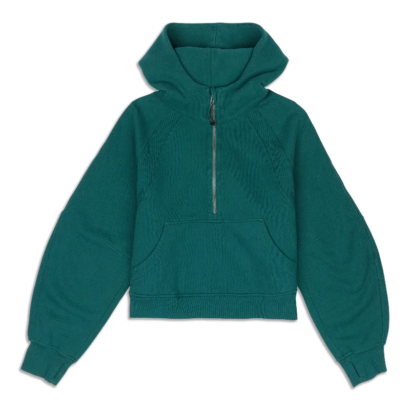 Scuba Oversized Half-Zip Hoodie Hoodie with Hem Detail Decorative Unique