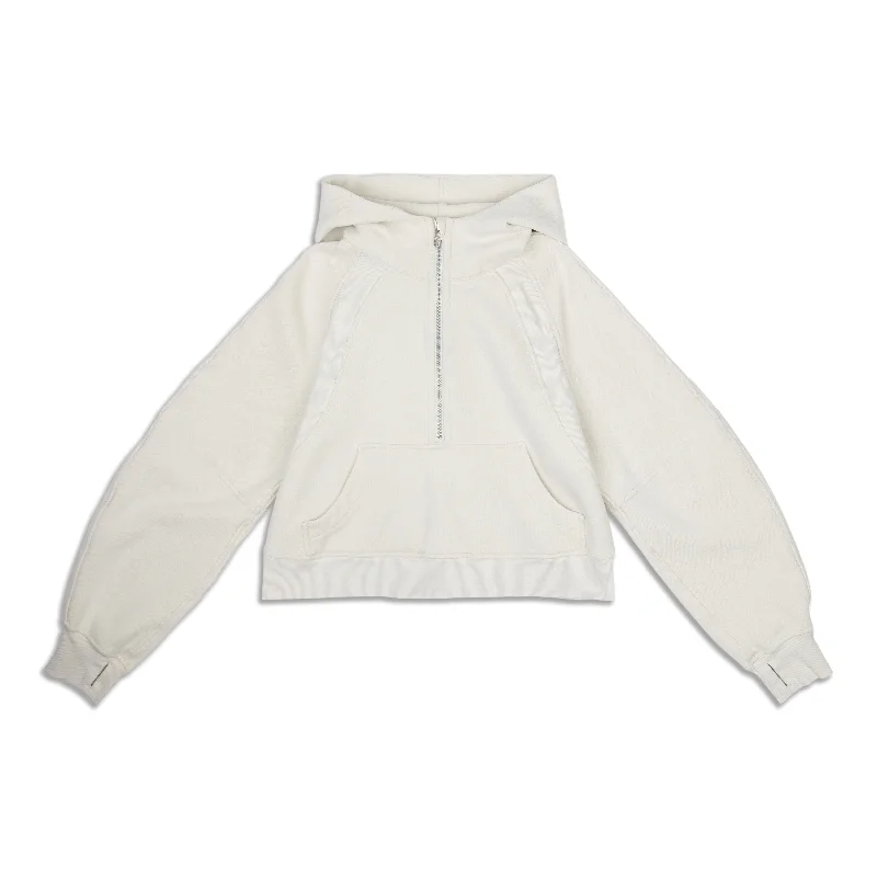 Scuba Oversized Half-Zip Hoodie - Resale Hoodie with Metallic Shiny Futuristic