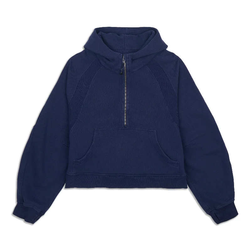 Scuba Oversized Half-Zip Hoodie - Resale Hoodie with Elastic Waist Stretchable Comfortable Scuba Oversized Half-Zip Hoodie - Resale Hoodie with Elastic Waist Stretchable Comfortable