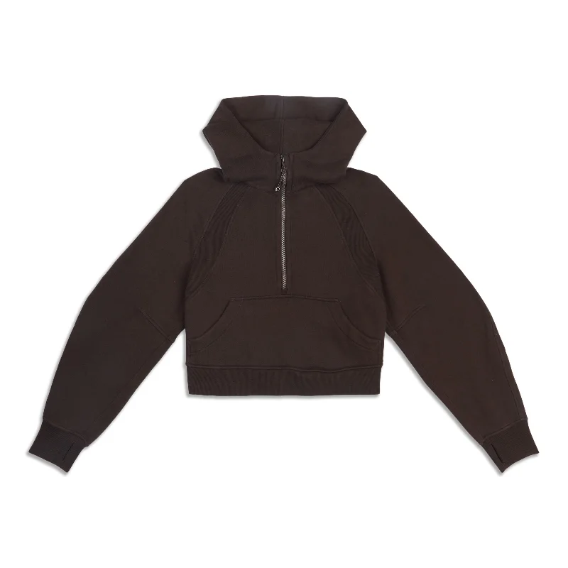 Scuba Oversized Half-Zip Hoodie - Resale Hoodie with Ribbed Cuffs Snug Fit Comfort