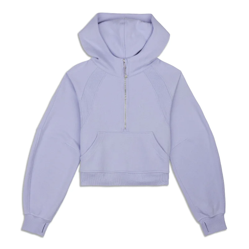 Scuba Oversized Half-Zip Hoodie - Resale Hoodie with High-Low Hem Asymmetrical Trendy