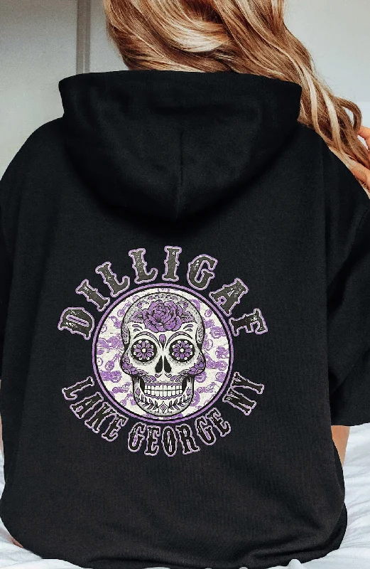 Simple Skull Hoodie Hoodie with Tie-Dye Psychedelic Retro