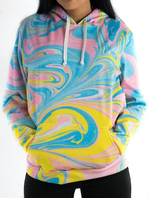 Sorbet Swirls Unisex Hoodie Hoodie with Side Slits Relaxed Casual