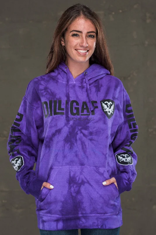 Classic Dilligaf Tye Dye Pullover Hoodie Hoodie with Rhinestones Sparkly Elegant