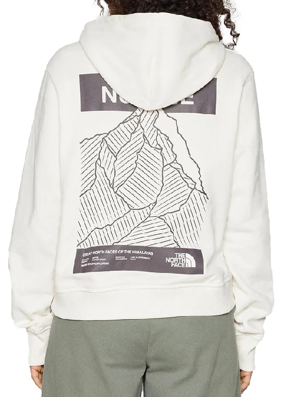 The North Face Womens Nuptse Face Hoodie Gardenia White Hoodie with Lining Warm Insulated The North Face Womens Nuptse Face Hoodie Gardenia White Hoodie with Lining Warm Insulated