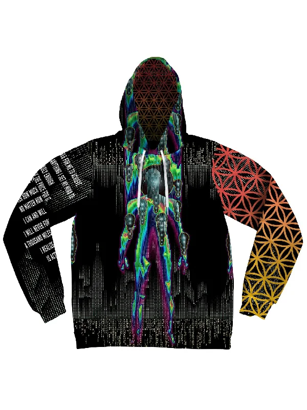 Transforming Unisex Hoodie Hoodie with Exposed Zipper Edgy Industrial