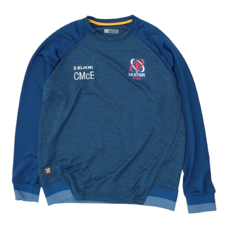 Ulster Rugby Kukri Mens Blue Sweatshirt | Irish Sportswear Jumper VTG Hoodie with Button Placket Classic Preppy Ulster Rugby Kukri Mens Blue Sweatshirt | Irish Sportswear Jumper VTG Hoodie with Button Placket Classic Preppy