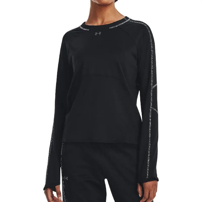 Under Armour Cold Weather Womens Running Sweatshirt - Black Hoodie with Double Zipper Versatile Adjustable Under Armour Cold Weather Womens Running Sweatshirt - Black Hoodie with Double Zipper Versatile Adjustable