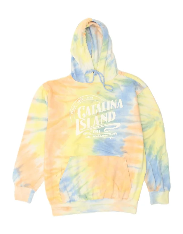 VINTAGE Mens Graphic Hoodie Jumper Small Multicoloured Tie Dye Cotton Hoodie with Contrast Stitching Detailed Premium VINTAGE Mens Graphic Hoodie Jumper Small Multicoloured Tie Dye Cotton Hoodie with Contrast Stitching Detailed Premium