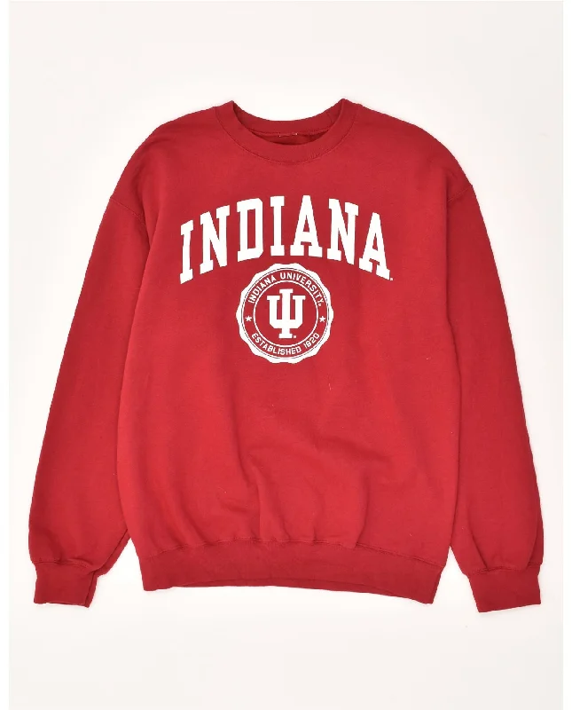 VINTAGE Mens Graphic Sweatshirt Jumper Medium Red Cotton Hoodie with Contrast Stitching Detailed Premium VINTAGE Mens Graphic Sweatshirt Jumper Medium Red Cotton Hoodie with Contrast Stitching Detailed Premium