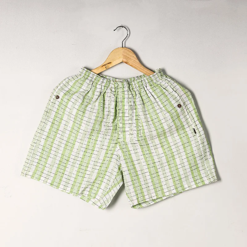 Green - Jacquard Weave Cotton Unisex Boxer/Shorts Cozy Home Shorts