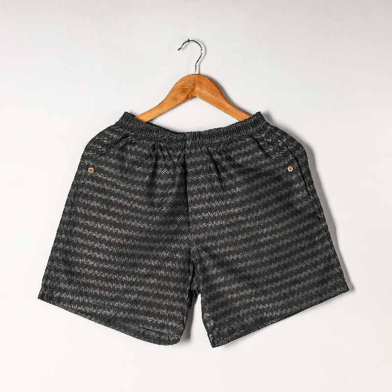 Black - Jacquard Weave Cotton Unisex Boxer/Shorts Trendy Mom Shorts