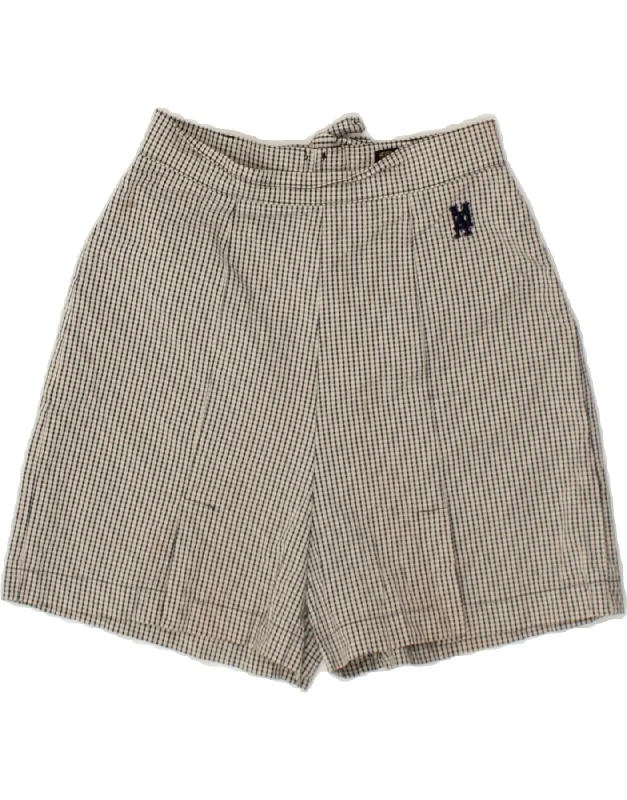 ARMATA DI MARE Womens Casual Shorts IT 40 Small W26  Grey Check Cotton Comfortable Street Shorts