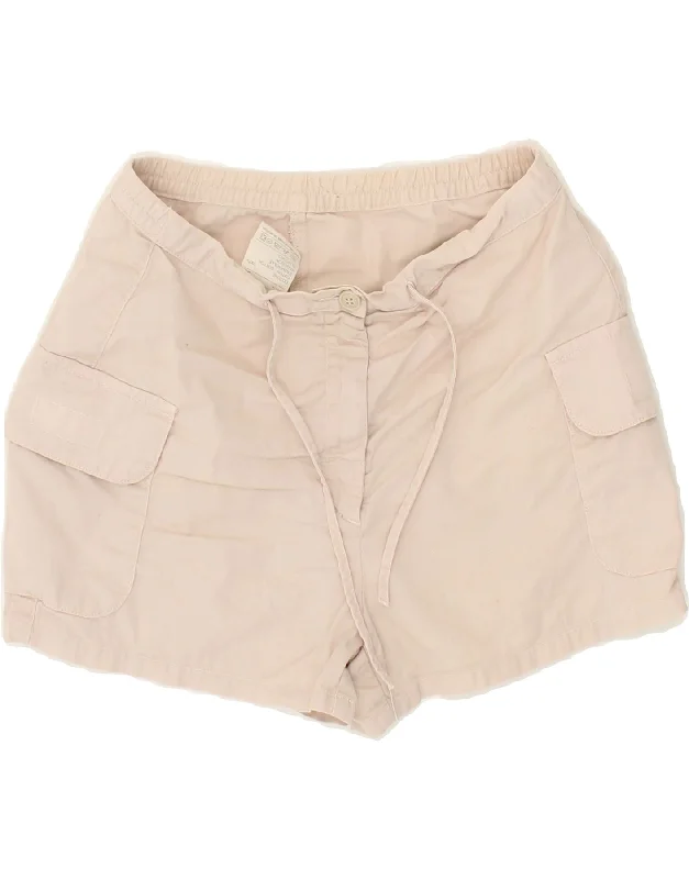 BENETTON Womens Cargo Shorts IT 38 XS W24 Pink Cotton Soft Linen Shorts