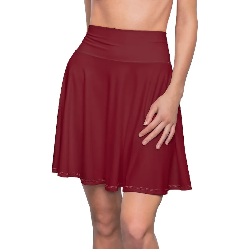 Burgundy Skater Skirt Soft Cotton Sleep Shorts