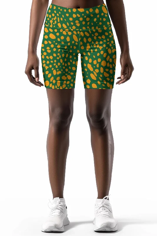 Collagen Karen Green Abstract Print Athletic Yoga Biker Shorts - Women Ripped Jean Shorts