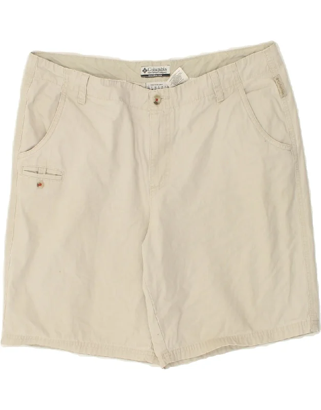 COLUMBIA Womens Casual Shorts UK 20 2XL W38 Beige Cotton Double-Layered Running Shorts