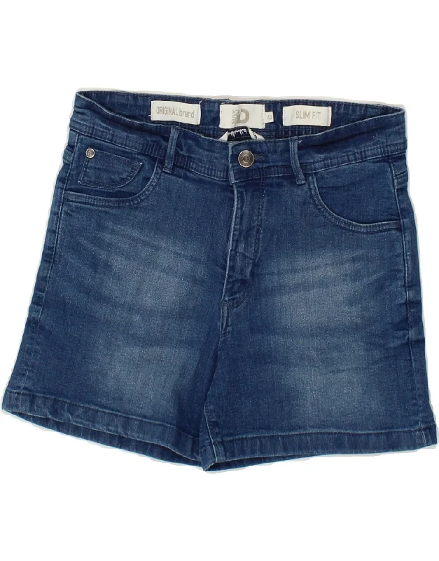 DACK'S Womens Slim Fit Denim Shorts IT 42 Medium W23 Navy Blue Cotton Relaxed Fit Denim Shorts