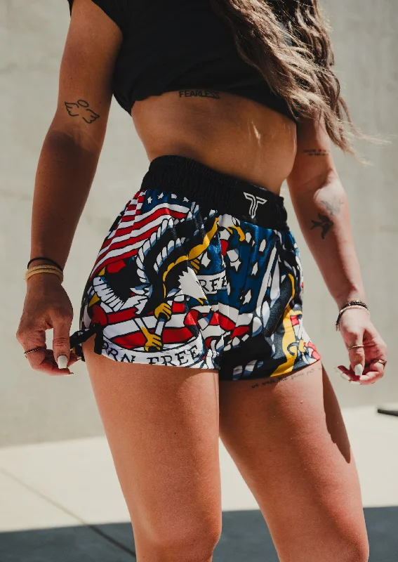 Star Spangled Women's Fight Shorts (3" Inseam) Classic Tennis Shorts