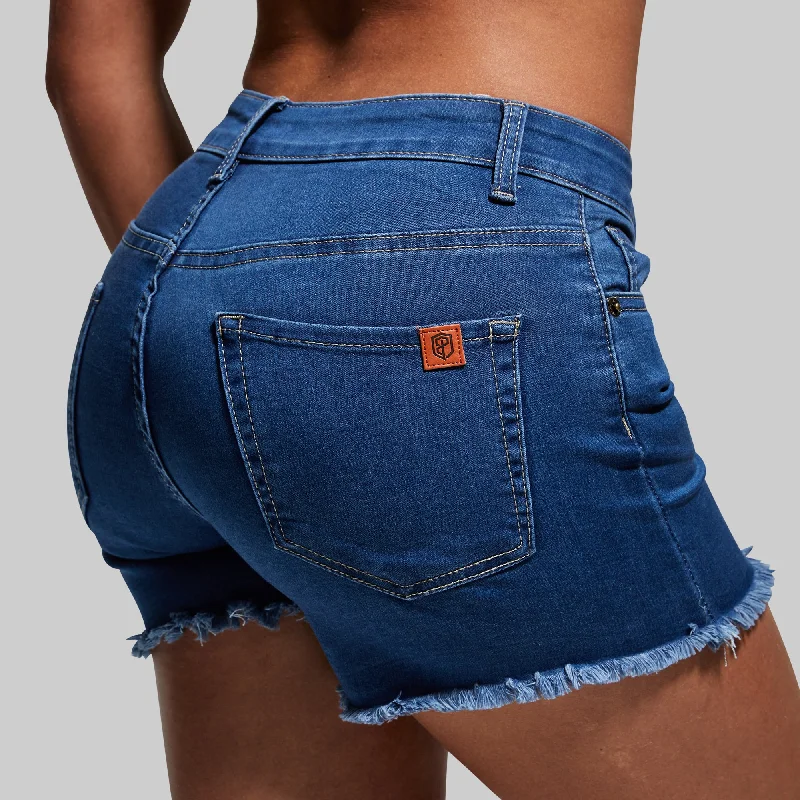 FLEX Stretchy Jean Short (Mid Wash) Sporty Mesh Shorts