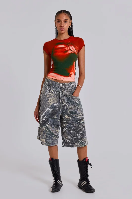 Forest Camo Colossus Jorts Comfortable Street Shorts